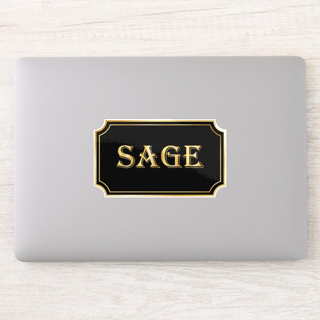 Elegant Vintage Black and Gold Pantry Label  (Computer)
