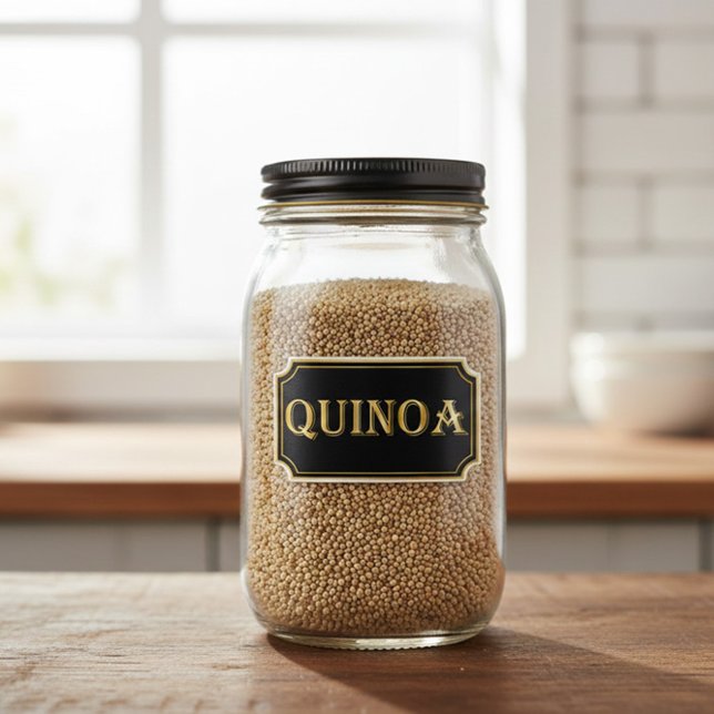 Elegant Vintage Black and Gold Pantry Label  (Creator Uploaded)