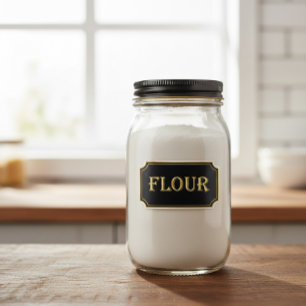 Elegant Vintage Black and Gold Pantry Label 