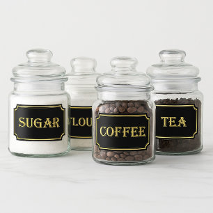 Elegant Vintage Black and Gold Pantry Label