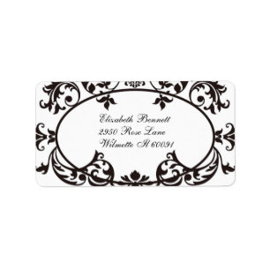 Elegant Vintage Black Filigree Label