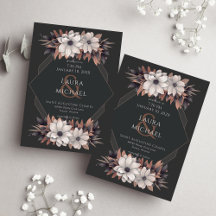 Elegant Vintage Black Terra Cotta Flowers
