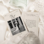 Elegant Vintage Black & White Wedding Photo Thank You Card<br><div class="desc">Capitalise the style of your gratitude with the Elegant Vintage Black & White Wedding Photo Thank You Card from the MIA collection. This classic card captures the beauty of your unforgettable moments, enabling you to express your thanks in style. Personalise it with a cherished wedding photo, adding a touch of...</div>