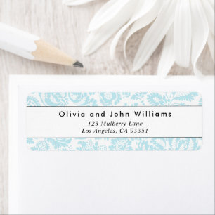 Elegant Vintage Blue Botanical Return Address Label
