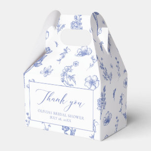 Elegant Vintage Blue Chinoiserie Bridal Shower Favour Box
