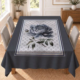 Elegant vintage Blue chinoiserie toile de jouy Tablecloth