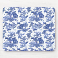 Elegant Vintage Blue Deer Fox Country Toile
