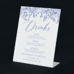 Elegant Vintage Blue Floral Drinks Menu Sign<br><div class="desc">Add a touch of sophistication to your event with our Elegant Vintage Blue Floral Drinks Menu Sign. This classic rectangular sign showcases an intricate blue floral pattern,  providing a timeless and refined backdrop for your beverage offerings. Elevate your drink presentation with this stylish and charming sign. 🌸💙</div>