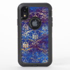 Elegant Vintage Blue Gold Damask Pattern