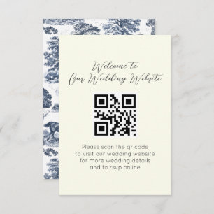 Elegant Vintage Blue Horse Toile Wedding Enclosure Card