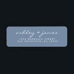 Elegant Vintage Blue Return Address Label<br><div class="desc">The Elegant Vintage Blue Return Address label features a soft vintage blue background paired with refined white script and classic serif text. Designed for wedding stationery, this return address label adds a timeless and elegant touch to invitations, save the dates, RSVP cards, and thank-you notes. The simple, romantic palette creates...</div>