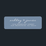 Elegant Vintage Blue Return Address Label<br><div class="desc">The Elegant Vintage Blue Return Address label features a soft vintage blue background paired with refined white script and classic serif text. Designed for wedding stationery, this return address label adds a timeless and elegant touch to invitations, save the dates, RSVP cards, and thank-you notes. The simple, romantic palette creates...</div>
