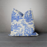 Elegant vintage blue toile de jouy cushion<br><div class="desc">Vintage blue toile de jouy Throw Pillow. Enhance your home with the timeless elegance of toile de jouy vintage Throw Pillow, inspired by the exquisite designs of french countryside scenes. These sophisticated Toile prints are an all time rage at the moment, beautiful designs that bring natural beauty to any room....</div>