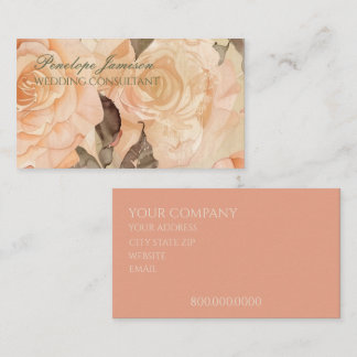 Elegant Vintage Blush Rose Business Card