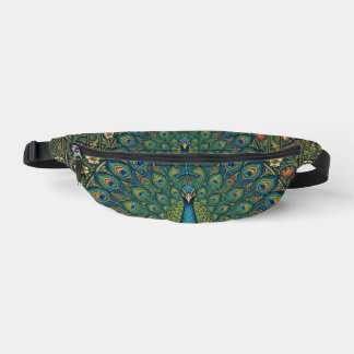 Elegant vintage bohemian peacock design bum bags