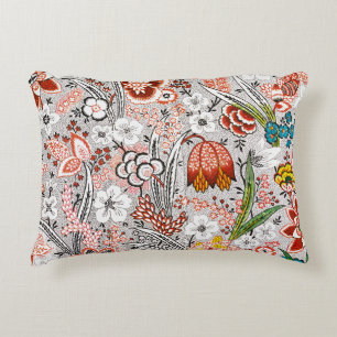 Elegant Vintage Boho Abstract Floral Artwork   Decorative Cushion