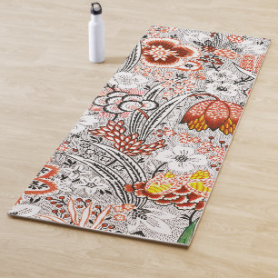 Elegant Vintage Boho Abstract Floral Artwork Yog Yoga Mat