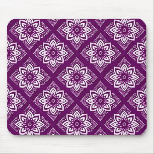 Elegant Vintage Boho Floral Pattern Mouse Pad