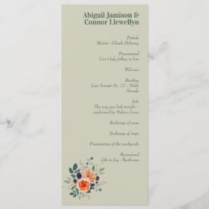 Elegant Vintage Boho Red Orange Grey Program