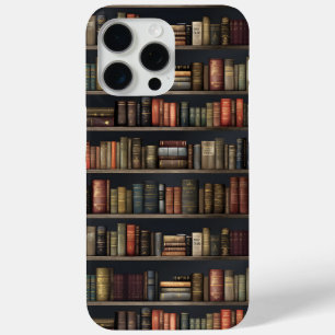 Elegant Vintage Bookshelf – Library Aesthetic iPhone 15 Pro Max Case