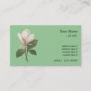 Elegant vintage botanical art magnolia flower business card