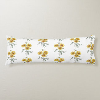 elegant vintage botanical art yellow sunflowers  body cushion
