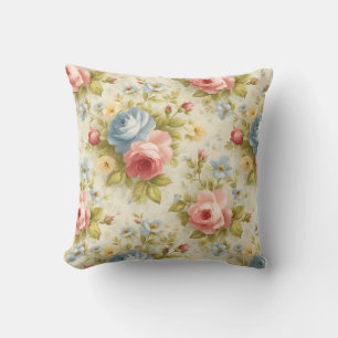 Elegant Vintage Botanical Floral Cushion