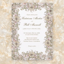 Elegant Vintage Botanical Frame Wedding Invitation