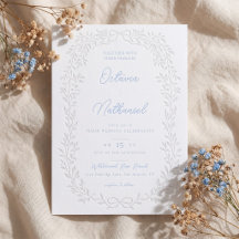 Elegant Vintage Botanical Leafy Bow Frame Wedding