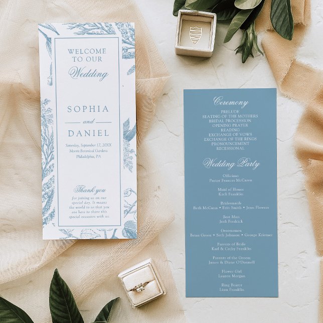 Elegant Vintage Botanical Wedding Program (Creator Uploaded)