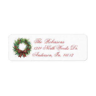 Elegant Vintage Botanical Wreath Classic Round Return Address Label