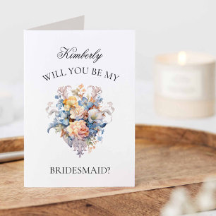 Elegant Vintage Bouquet Bridesmaid Proposal Invitation