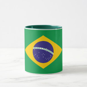 Elegant Vintage Brazilian Flag on Ceramic Mug
