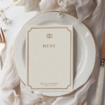 Elegant Vintage Brown & Ecru Classic Wedding Menu<br><div class="desc">The refined brown hue, paired with neutral ecru, creates a palette full of style and warmth. The classic script font lends a sophisticated touch to the menu, embodying tradition and refinement. Each detail encapsulates the essence of timeless elegance. This menu will beautifully complement your wedding table, accentuating the uniqueness of...</div>