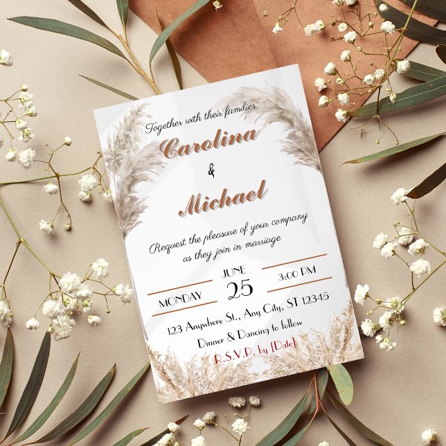 ELEGANT VINTAGE BROWN WEDDING INVITATION  (Creator Uploaded)