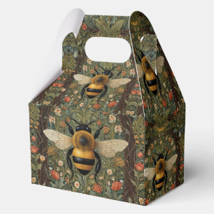 Elegant vintage bumblebee  botanical floral art favour box