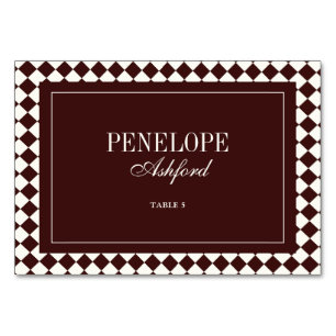 Elegant Vintage Burgundy Wedding Place Card