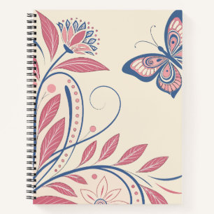 Elegant Vintage Butterfly & Floral Notebook