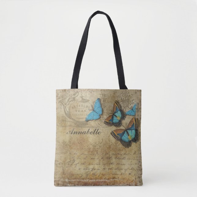 Elegant Vintage Butterfly Spread Your Wings Tote (Front)