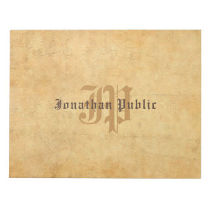 Elegant Vintage Calligraphed Monogram Template Notepad
