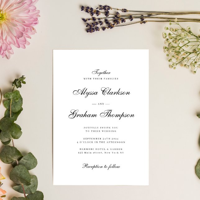 Elegant Vintage Calligraphy Script Wedding Invitation (Creator Uploaded)
