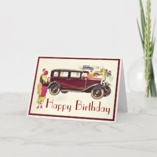 Elegant Vintage Cars Birthday card
