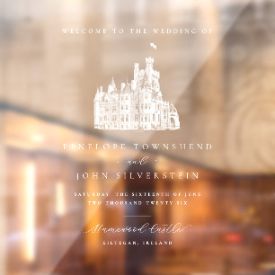 Elegant Vintage Castle Welcome Wedding Mirror