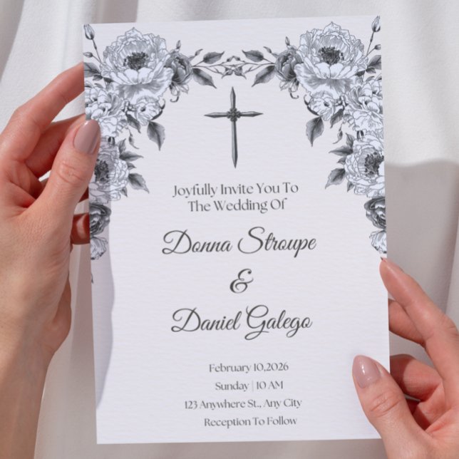 Elegant/Vintage Catholic Wedding Invitation (Creator Uploaded)