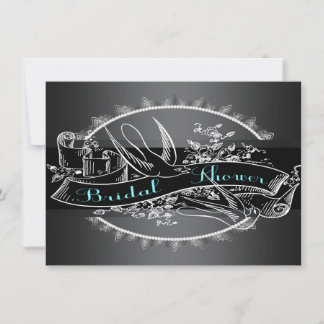 Elegant Vintage Chalkboard Bridal Shower Invitation