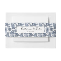 Elegant Vintage Chic Blue Horse Toile Wedding