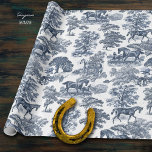 Elegant Vintage Chic Blue Horse Toile Wedding Wrapping Paper<br><div class="desc">Dusty blue toile pattern with horses and trees for a stylish traditional wedding. This classy French inspired design is available on various products and can be easily personalised and edited. Do reach out for more products and colorways. Horse is a majestic animal that embodies the spiritual power of independence, freedom,...</div>