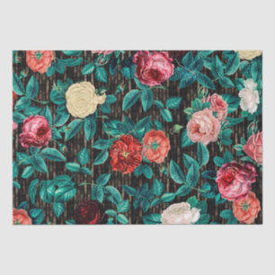 Elegant Vintage Chic Pink Roses Tissue Paper