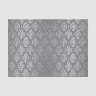Elegant Vintage Chic Silver Grey Damask Tissue Paper