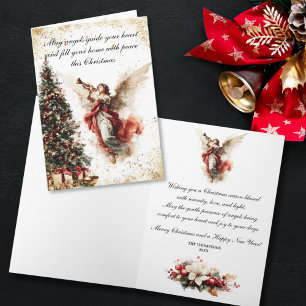 Elegant Vintage Christmas Angel Holiday Card
